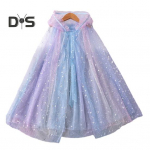 T&uuml;drukute kapuutsiga mantel T&auml;ht Lumehelbed Paabulinnu sulgedest L&auml;bipaistev volangiga t&uuml;ll Lavaetendus Cosplay kost&uuml;&uuml;m Laste riietus Printsess Cape sall mitmev&auml;rviline