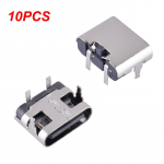 10 tk 2 kontaktiga mikro-t&uuml;&uuml;pi C pistikupesa USB 3.1 t&uuml;&uuml;pi C naissoost toitepistiku dokk