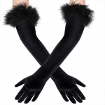 1 paar satiinkindaid elastse j&otilde;uga pulmade retrostiilis pikad kindad banketikindad pulmakindad