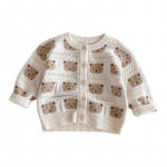 Armsad Karu Laste Kampsunid Topid S&uuml;gisene kootud Beebi kudumid Lastele Poistele Riided Puuvillane Laste kampsun T&uuml;drukutele 0-5A 73 beež