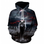 Moodne 3D Wolf Loomaprintiga kapuutsiga kampsunid meeste ja naiste isikup&auml;rastatud disainiga vaba aja pullover &otilde;uespordi jakid mantel XS