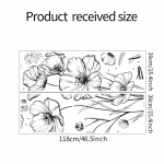 Mustvalge visand Yu Beauty Lill Magamistoa Elutoa Taust Kaunistamine Dekoratiivne seinakleebiskleebis 39*118CM*2PCS/fun-L011