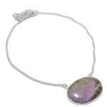 Natural Purpurite Gemstone 925 Sterling Silver Jewelry Necklace 18 j7r58