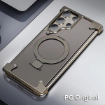 Luksuslik alumiiniumsulamist magnetiline raamita telefoni&uuml;mbris Samsung Galaxy S24 S23 Ultra Magsafe nahast matt kate For Samsung S24 Ultra