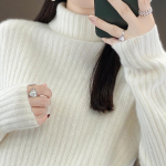 Naiste ka&scaron;miirist sviiter Qinghe ka&scaron;miir 30% ka&scaron;miir 70% vill Naiste s&uuml;gis- ja talvine ka&scaron;miirist pullover pehme ja soe M valge