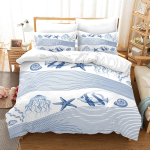 Kala Tekikoti Komplekt Ookeani Voodipesukomplektid 3D-prindiga Veealune Maailm Kuldkalade Korallrahuga Pol&uuml;ester Tekikott Lapsele T&auml;iskasvanule 135x200cm 2pcs