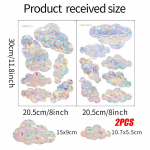 2 lehte P&auml;ikesep&uuml;&uuml;dja ​​Vikerkaarprisma Elektrostaatilise aknaklaasi kleebised P&auml;ikese Kuu t&auml;he liblikas Dragonfly p&auml;ikesep&uuml;&uuml;dja ​​seinakleebised