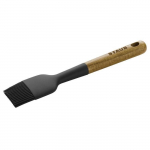 Pinceau &agrave; Patisserie - STAUB - 22 cm - Silicone Noir - Bois d'Acacia - Resistant &agrave; la chaleur 220&deg;C