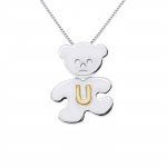 LEA &; ARTHUR - Laste ripatsi motiiv (KARUPOEG) H&otilde;bedane 925 tuhandeid roodiumiga kaetud ja; (U t&auml;ht) Kollase kullaga kaetud