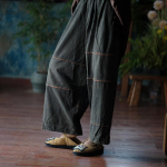 Johnature Naiste vintage laia s&auml;&auml;rega p&uuml;ksid elastne v&ouml;&ouml;koht lahtised s&uuml;gispehmed p&uuml;ksid Hiina stiilis naiste p&uuml;ksid One Size kohv