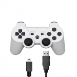 Manette de Jeu pour PS3 Bluetooth sans fil Contr&ocirc;leur Double Vibration pour Playstation 3 Blanc