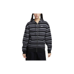 Nike triibuline kapuutsiga lukuga pikkade varrukatega dressipluus Unisex dressipluus Must FN2513-065 M