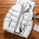 Parka jope meeste s&uuml;gistalvine puuvillane polsterdatud soe paksendatud meestemoodne krae riided puhvis mantlid noortele 5XL valge