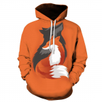 Animal Fox kapuutsiga meeste naiste mood, 3D-prindiga dressipluus, vabaaja &uuml;lisuur pullover, hip-hop Harajuku paari t&auml;navar&otilde;ivad, kapuutsid S
