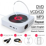 Kaasaskantav CD-DVD-m&auml;ngija Lauaarvuti Bluetooth-stereomuusikam&auml;ngijad juhtmevaba kaugjuhtimispuldiga CD/DVD Mp3 FM-raadio HiFi muusika. US Plug valge