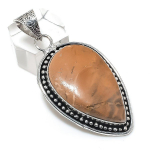 Honey Dendritic Gemstone Handmade 925 Sterling Silver Jewelry Pendant 2.21 d1j51