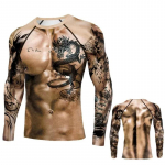 Muscle Tattoo meeste kompressioon-T-s&auml;rgid pikkade varrukatega Wolf Dragon spordir&otilde;ivaste rashguard-t-s&auml;rgid fitness-spordir&otilde;ivaste topid t&auml;navariiete t-s&auml;rgid M