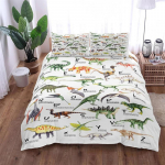 Dinosauruste t&auml;hestikud Laste voodipesukomplekt King Queen Double Full Twin &Uuml;heinimesevoodi voodipesukomplekt Tekikate padjap&uuml;&uuml;r 135x200cm 2pcs