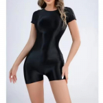 L&uuml;hikeste varrukatega elastsed m&auml;ngukost&uuml;&uuml;mid L&auml;ikiv ujumistrikoo esiosa &otilde;mblusteta bodi sukkp&uuml;ksid Seksikad kehatopsid Athletic Gym Fitness Trikood Unitard XL must