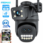 IP-kaamera 12MP 6K kolme objektiiviga 8x suum v&auml;listingimustes WiFi-valvekaamerad liikumistuvastusega turvakaitse CCTV kaamera ICSee 12MP Camera