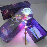 24K Gold Rose koos kinkekarbiga: Helendav kuldfooliumiga kullatud roos Hiina s&otilde;brap&auml;evaks gift box gift bag set