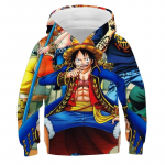 One Piece Hoodie Laste kapuutsiga dressipluus Anime Luffy Hoodie Laste riided Poisid T&uuml;drukud Pikkade varrukatega S&uuml;gisene soe Pullover vabaaja topid M