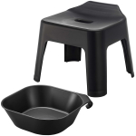 Yamazaki Jitsugyo rippuv vannitool istme k&otilde;rgus 25 cm Magnetiga rippvann L Torni suurus Vannituba Ujuv panipaik Must 5384 1563 + & [Komplekt 2] must