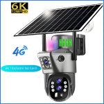 6K 4G Sim p&auml;ikesekaamera 10x suumiga IP CCTV 12MP kahe objektiiviga PTZ seire PIR inimtuvastusega v&auml;listingimustes turvakaitse kaamera 6K Cam 10xZoom