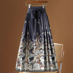 Naiste vintage maxi hiina stiilis hobuse n&auml;o seelikud &uuml;hes t&uuml;kis pikad hanfu plisseeritud seelikud naister&otilde;ivad L must
