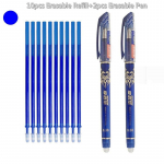 12tk/komplekt 0,38mm kustutatav pliiatsikomplekt Sinine must kustutatav tindiga t&auml;itevarras Kirjutusgeelpliiatsid Magic Pestav k&auml;epide Koolikontori kirjatarbed 12Pcs set