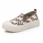 Naiste kootud v&otilde;rkkangast kerged sokktossud hingavad vabaajajalatsid mugavad libisevad platvormkingad treeningkingad naistele 35 must