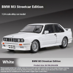 1:24 BMW M3 1988 T&auml;navas&otilde;iduauto Diecast Sulamist Metallist Mudelauto 3 K&auml;iku Tagasit&otilde;mbamine Juhtimine Kollektsioon Hobi Kaunistus Ehted Poisid Lapsed Kingitus valge