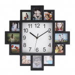 2 in 1 Plastic Wall Clock  Photo Frame Black Modern Home Decor Living Room Decoration
