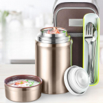 Multifunktsionaalne keeduklaas vaakumiga isoleeritud toidupurgi lusikas Suure mahutavusega toidutermos, roostevabast terasest s&ouml;&ouml;gikarp toidusupikolvi konteiner laste l&otilde;unakarp 750ml set