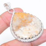 Fossil Coral Handmade 925 Sterling Silver Jewelry Pendant 2.13 r9s27