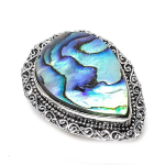 Natural Abalone Shell Gemstone 925 Sterling Silver Jewelry Ring Size 8.5 j3i72