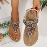 Naiste rihmaga lamedad sandaalid Suvised Boho Kivist elegantne pl&auml;tusandaal Elastsest pahkluuringuga Rooma sandaalid Mugavad k&otilde;ndimiseks 36 h&otilde;be