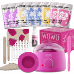 WUWUVISTA Waxing Kit 63pzs, Perfect Gift Set-Hair Removal Hard Wax with Wax Warmer,Waxing Beads for Face/Brazilian/Full Body/Bikini/Sensitive Skin US Plug