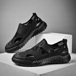 Suvised meeste sandaalid Ehtsast nahast Meeste vabaajajalatsid Meeste Meeste Nahast Sandaalid Meestele Rannajalatsid Rooma meeste kingad 38