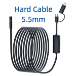 HD Mini Kaamera 1m/2m/5m/10M J&auml;ik Painduv Toru Lightning TYPE-C Boreskoop Videoinspektsioon IOS/Android Autokaamera Endoskoop 8mm 10m black