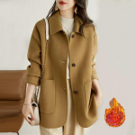 Villane mantel naiste s&uuml;gis-talvise hooaja uus Korea versioon kaamelikarva lihtne villane mantel &uuml;he n&ouml;&ouml;biga mantel naistele M