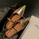Elegantsed Naiste Kingad Disainer Balleriinad Naiste T&ouml;&ouml;kingad Luksuslikud Nahksandaalid Seksikad Slingback Terava Ninaga Pumbad Peokleidikingad EUR 35 kuld