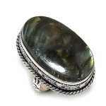 Labradorite Handmade 925 Sterling Silver Jewelry Ring Size 8 e6y11