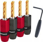 Audioquest SureGrip 300 BFA Banaanpistik k&otilde;larikaablile kullatud - 4 tk, Audioquest must