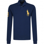 Polo Ralph Lauren &Uuml;hev&auml;rviline Kirjaga Tikitud Logo Pikkade Varrukatega Polo S&auml;rk Meeste pealisr&otilde;ivad Tumesinine MNPOKNI16820644-410 XS