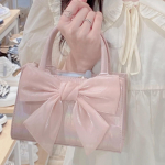 K&auml;ekott Kvaliteetne v&auml;ike kandiline kott Uus Sweet Girl &Uuml;he &otilde;laga kaldus straddle kott Bow Commuter kott one size roosa