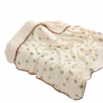 Beebitekk Pehme Kahekihiline Disain Tr&uuml;kimustriga Magamistekk Lihtsalt Hooldatav Kangas Vasts&uuml;ndinu Beebitekk 100cm Lemon