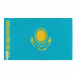 Drapeau - Kasahstan - 60 x 90 cm - Pol&uuml;ester - J&auml;lje rekto/verso - &OElig;illets en fer