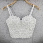 Premium Niche Personaalne Strapless &Uuml;ler&otilde;ivaste Top K&auml;sitsi Valmistatud Lilleliste P&auml;rlite ja Teemantide Kaunistustega Tugev Mini Strapless Tank Top Naistele 34/75