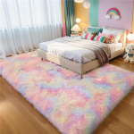 Vaibad magamistuppa, T&auml;iustatud libisemiskindel hall kohev pehme karvane vaip, Sise p&otilde;randahall karvane karvane elutoa pl&uuml;&uuml;&scaron;vaip lastele kodu &uuml;hiselamu sisekujundus 100x160cm